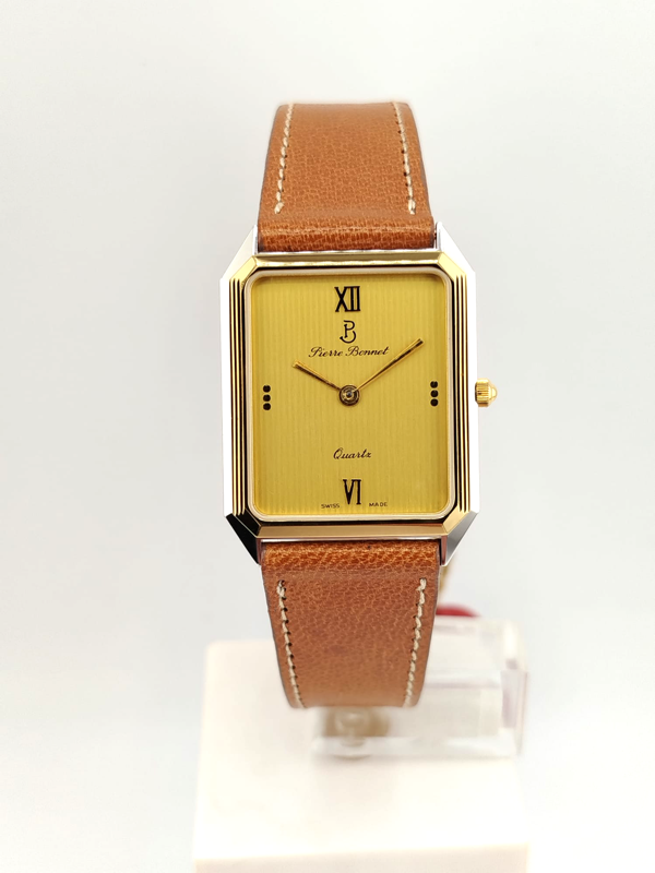 Pierre Bonnet Tank Vintage NOS Full Set - Orologio Rettangolare Classico Nuovo