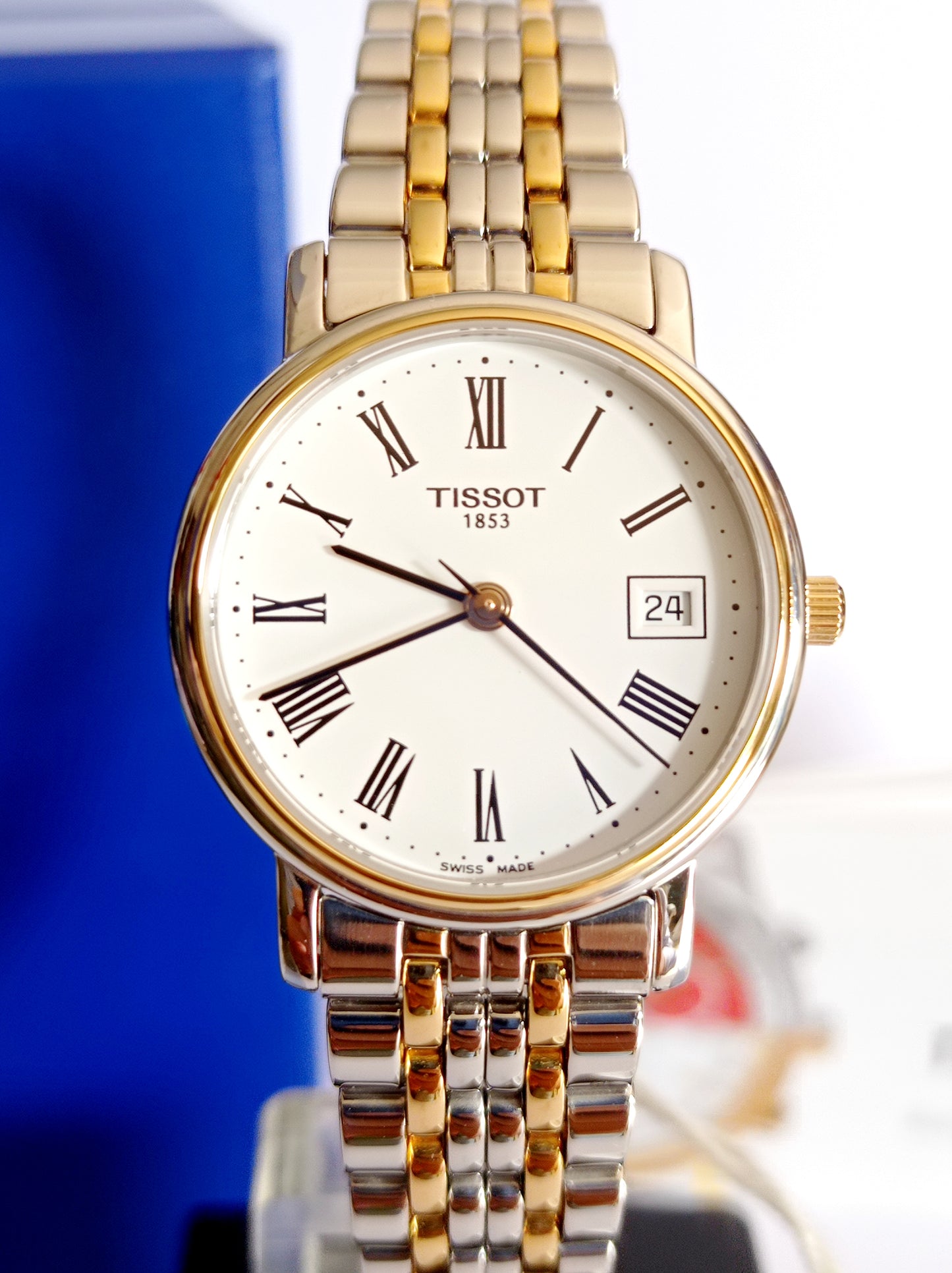 Tissot donna acciaio oro Nuovo NOS full set