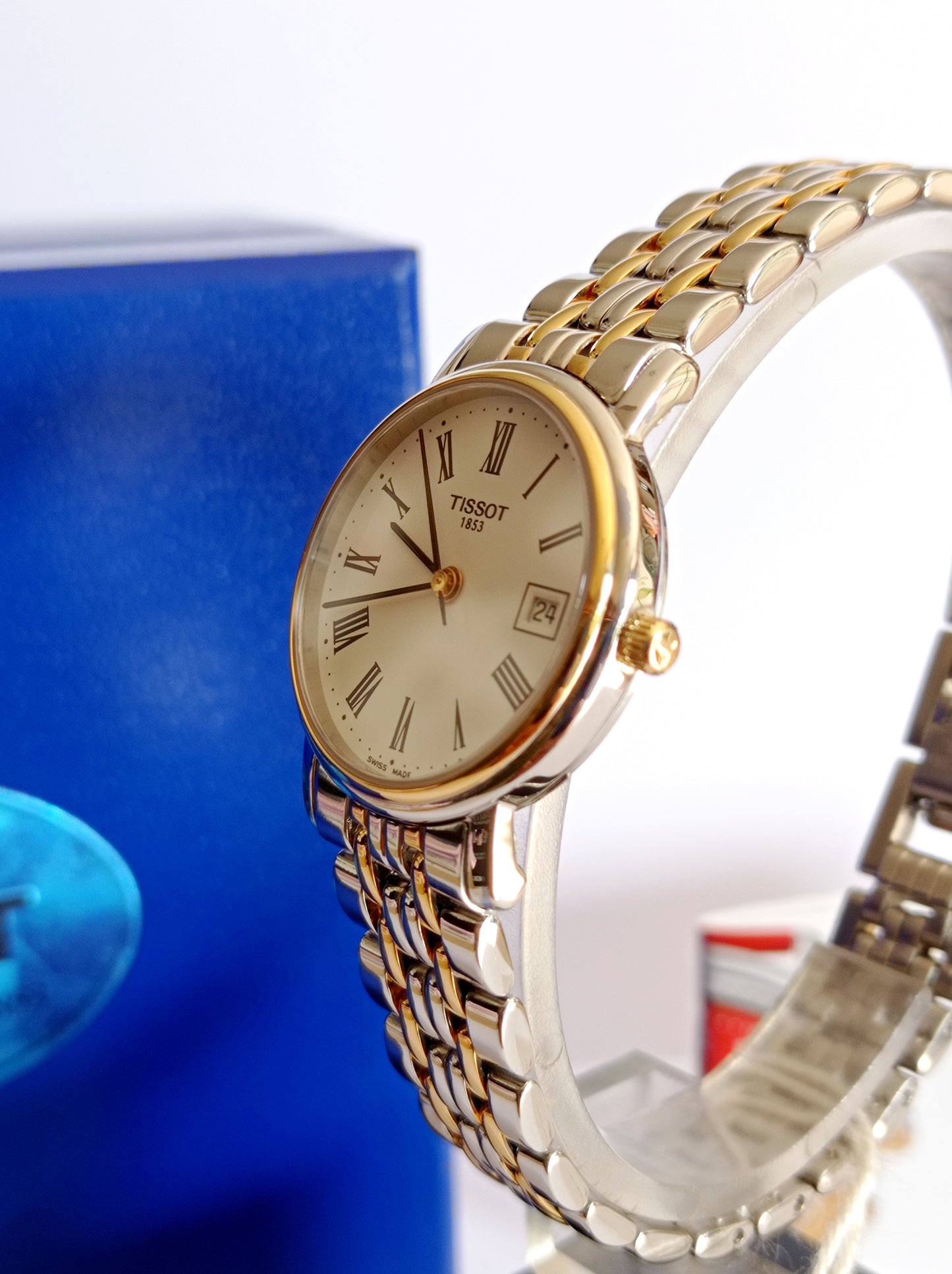 Tissot donna acciaio oro Nuovo NOS full set