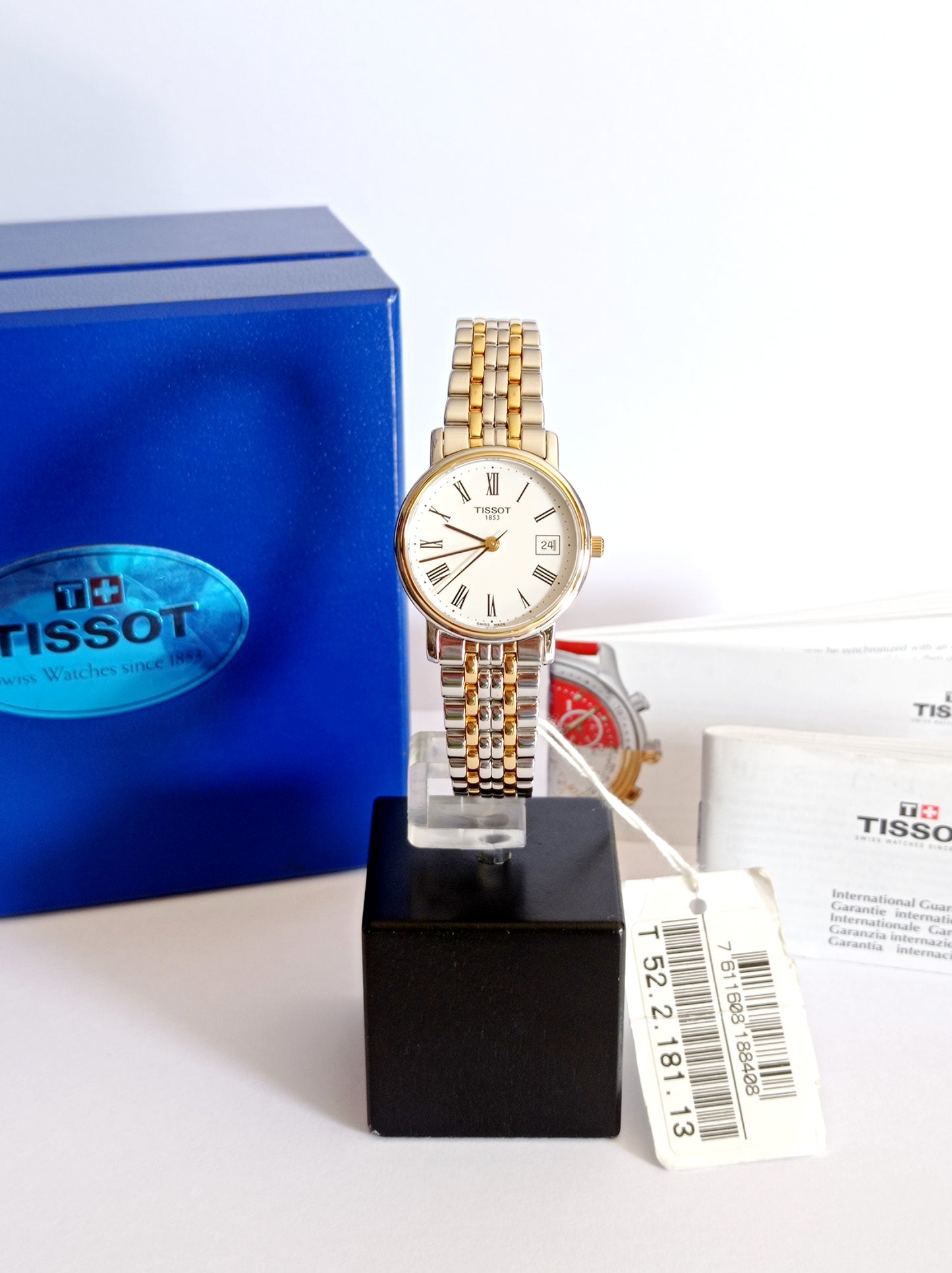 Tissot donna acciaio oro Nuovo NOS full set