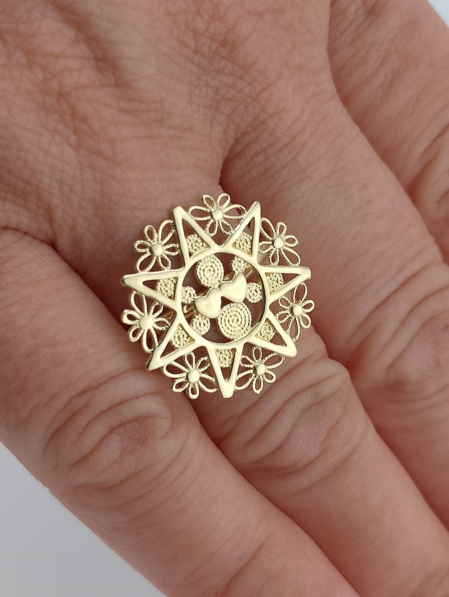 Anello Donna Presentosa D'Abruzzo con due cuori in argento 925° NUOVO