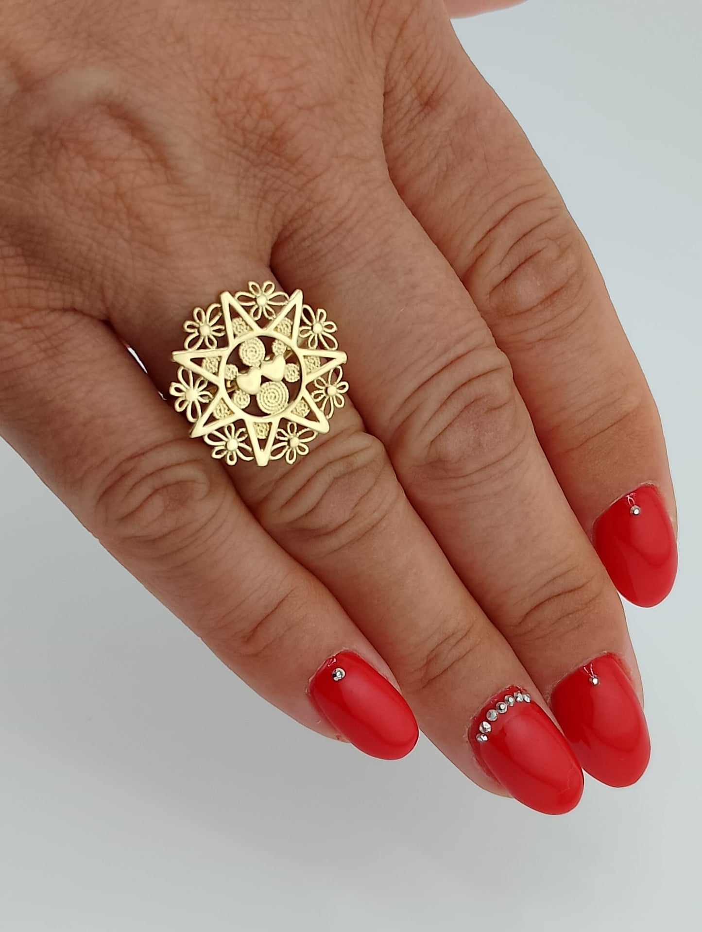 Anello Donna Presentosa D'Abruzzo con due cuori in argento 925° NUOVO