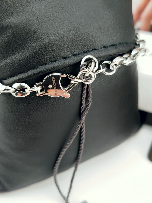 Bracciale Arona Acciaio maglie marinare in acciaio con trattamento a induzione in pvd nero e fibra di carbonio
