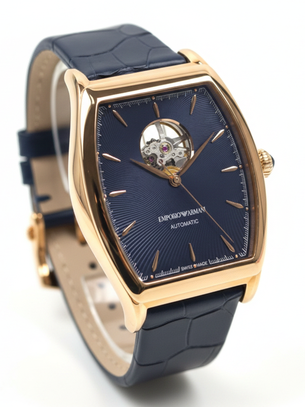 Emporio Armani Classic ARS3353 — Automatico Swiss Made, Bilanciere a Vista, Cassa Rose Gold, Nuovo Full Set