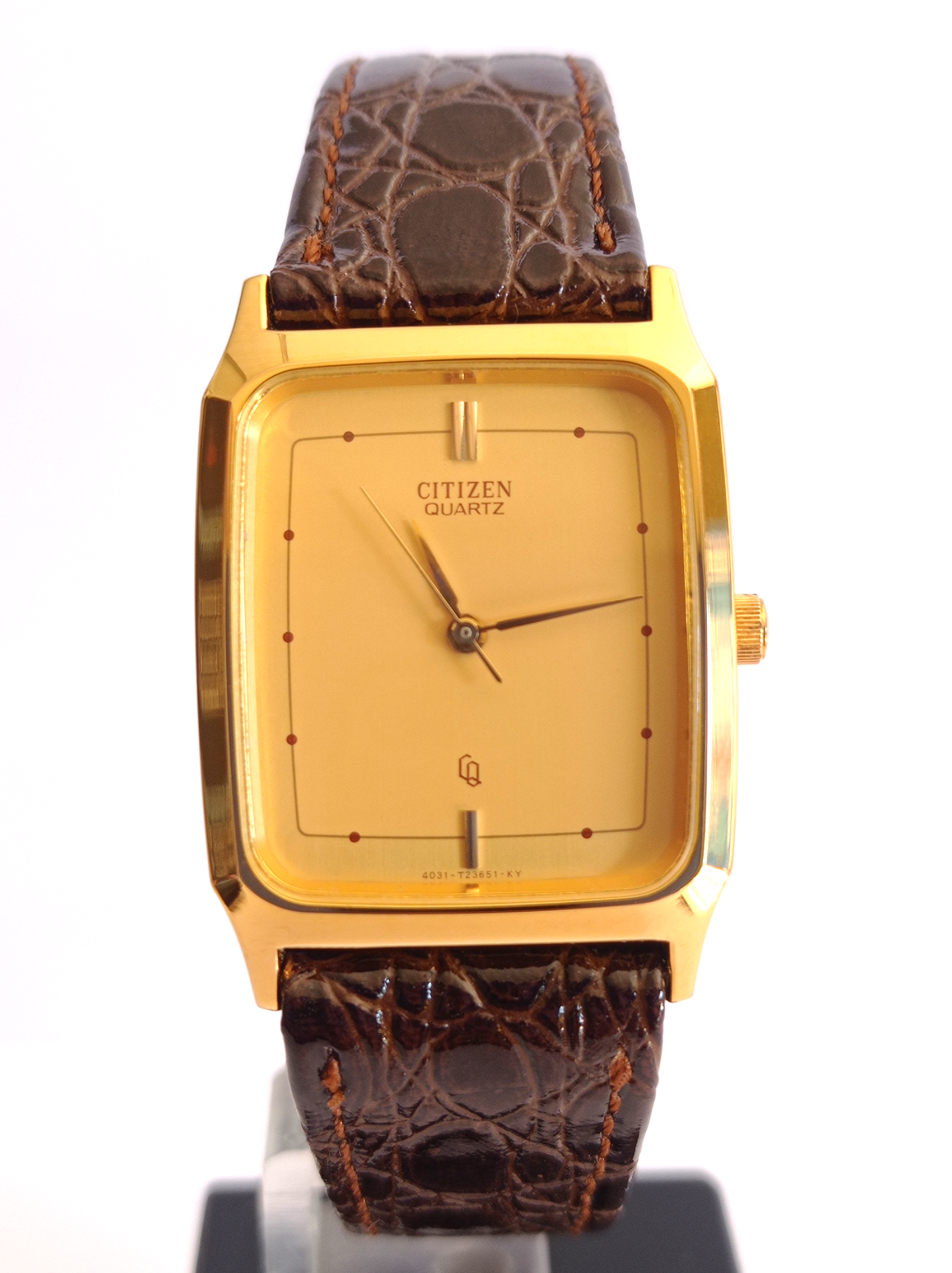 Citizen Vintage Tank Quartz Gold Dial Nuovo NOS