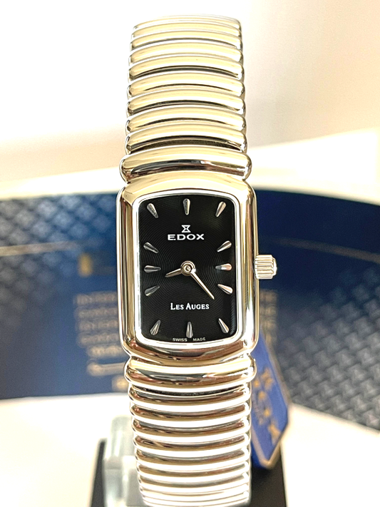 Edox Les Auges Lady acciaio NUOVO NEW FULL SET