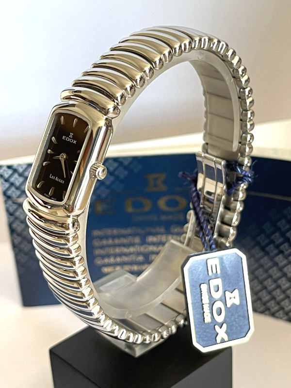 Edox Les Auges Lady acciaio NUOVO NEW FULL SET