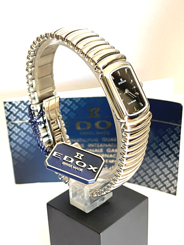 Edox Les Auges Lady acciaio NUOVO NEW FULL SET