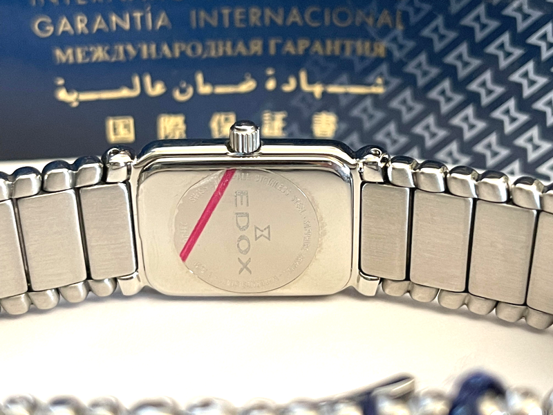 Edox Les Auges Lady acciaio NUOVO NEW FULL SET