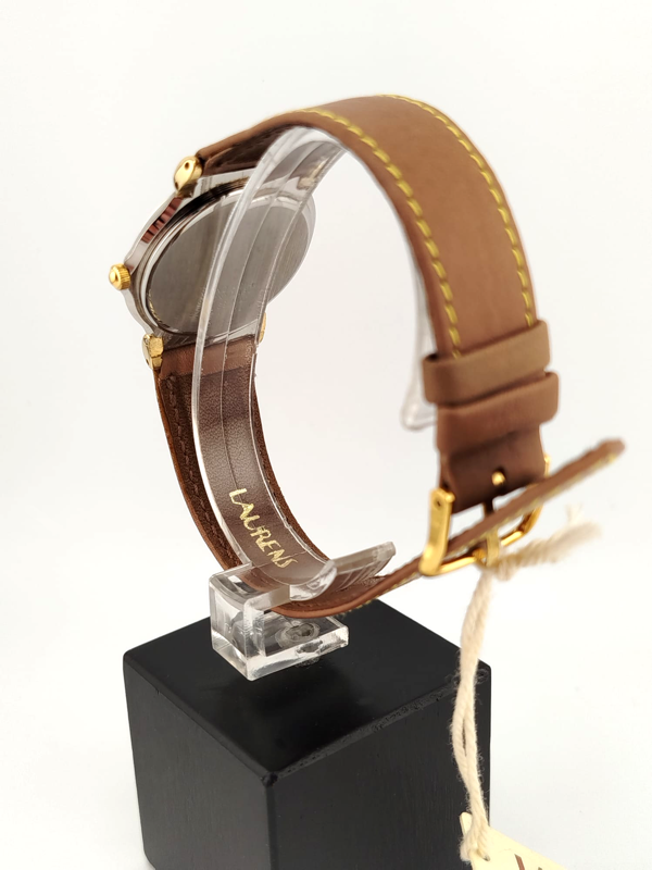Laurens Orologio Vintage Anni '80 NOS Acciaio Oro 37mm Swiss Made