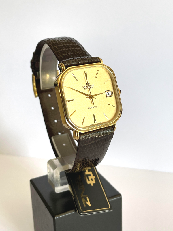 Edox Lorenz Cioccolatino Vintage anni 80' NOS perfetto per un Regalo Elegante e Prestigioso man watches