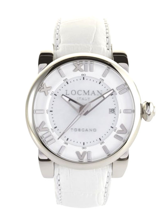 Locman Toscano Automatico 42mm da uomo — Quadrante Bianco Ref. 0590V12-00MWPSW | Nuovo con Box
