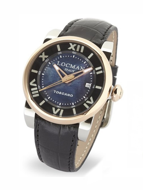 Locman Toscano Automatico 42mm uomo — Cassa IP Oro, Quadrante Madreperla Ref. 0590V13-0RMKPSK | Nuovo con Box