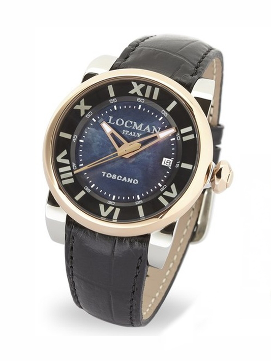 Locman Toscano Automatico 42mm uomo — Cassa IP Oro, Quadrante Madreperla Ref. 0590V13-0RMKPSK | Nuovo con Box