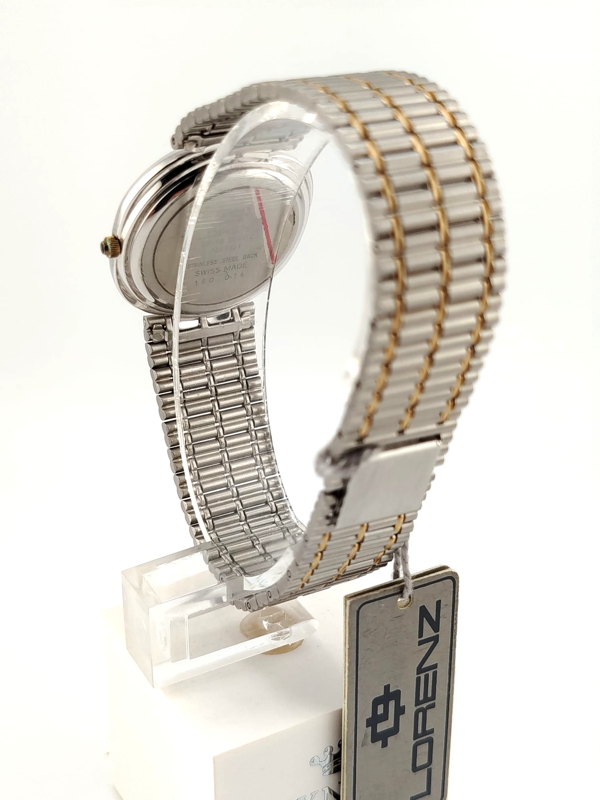 Lorenz Prestige Vintage Bicolore Acciaio Oro NOS Swiss Quartz Datario