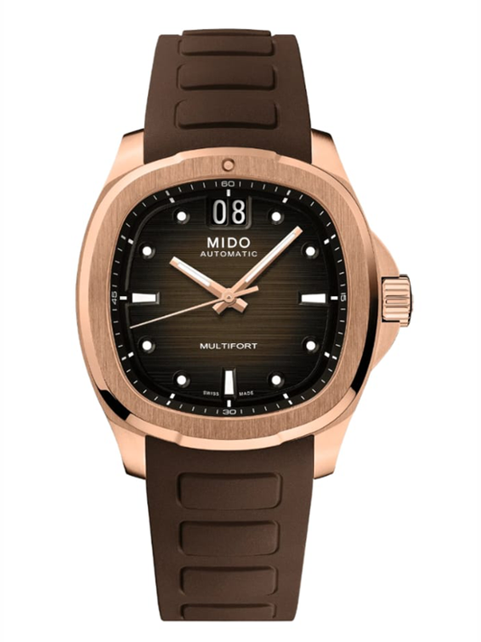 MIDO Multifort TV Big Date – Cassa 40mm, Cinturino Gomma marrone | Ref. M049.526.37.291.00
