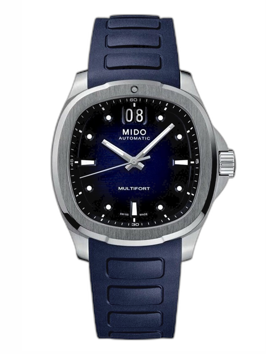 MIDO Multifort TV Big Date – Cassa 40mm, Cinturino Gomma blu | Ref. M049.526.17.041.00
