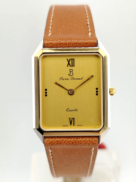 Pierre Bonnet Tank Vintage NOS Full Set - Orologio Rettangolare Classico Nuovo