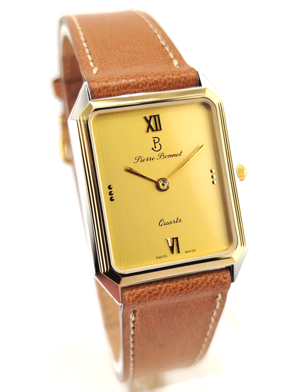 Pierre Bonnet Tank Vintage NOS Full Set - Orologio Rettangolare Classico Nuovo