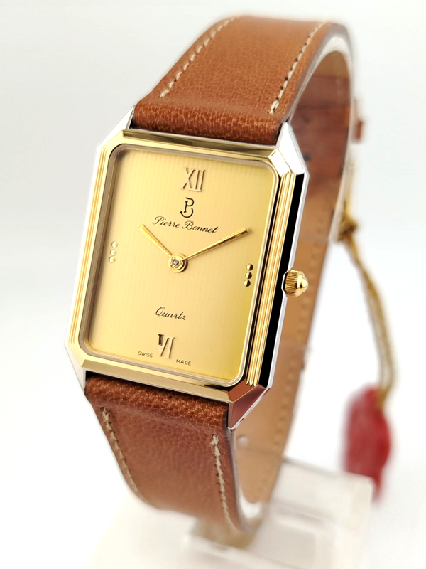 Pierre Bonnet Tank Vintage NOS Full Set - Orologio Rettangolare Classico Nuovo