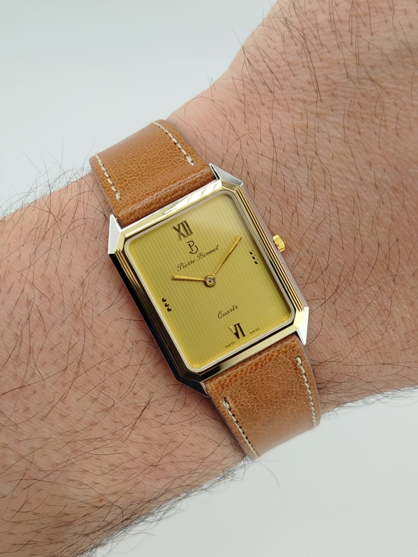 Pierre Bonnet Tank Vintage NOS Full Set - Orologio Rettangolare Classico Nuovo