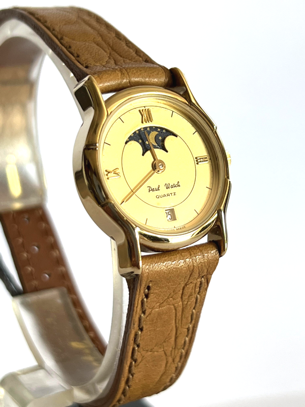 Paul Wacth Moon Phases Vintage Women's Watch 1980s NEW NOS