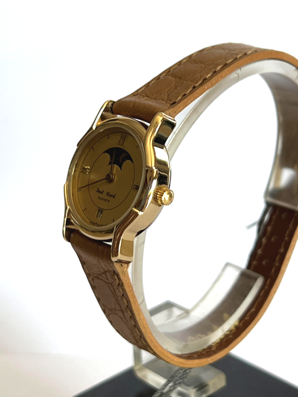 Paul Wacth Moon Phases Vintage Women's Watch 1980s NEW NOS