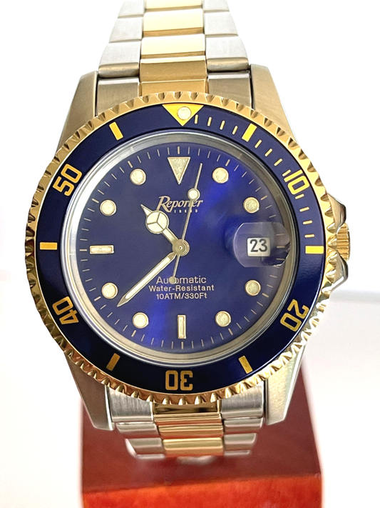 Reporter Sub two-tone steel/gold Vintage 1990 Automatic NEW Full Set