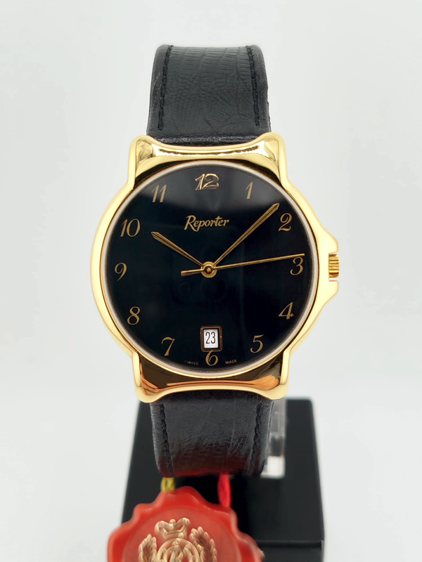 Reporter Elegance — Orologio Vintage NOS Anni '90 | Cassa Gold NUOVO