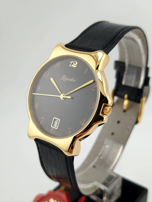 Reporter Elegance — Orologio Vintage NOS Anni '90 | Cassa Gold NUOVO
