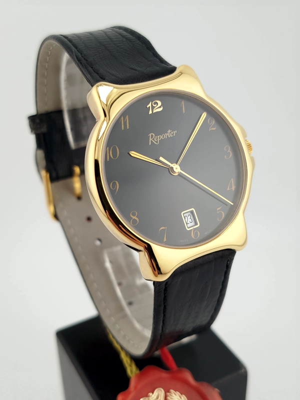 Reporter Elegance — Orologio Vintage NOS Anni '90 | Cassa Gold NUOVO