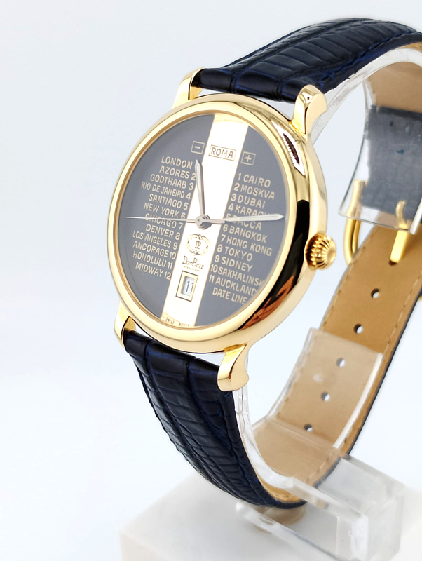 DomBaiz Vintage da Collezione Orologio con fusi orari Nuovo New NOS