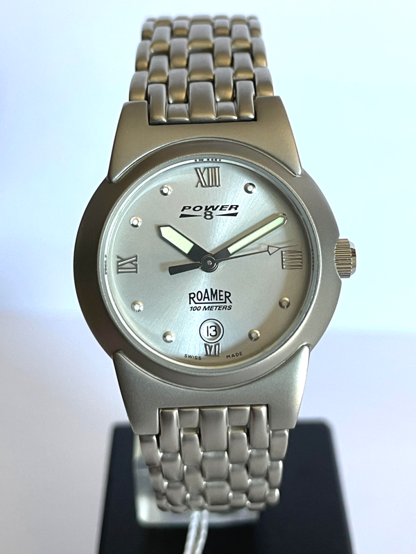 Roamer Power 8 vintage orologio donna anni 90' Acciaio NOS