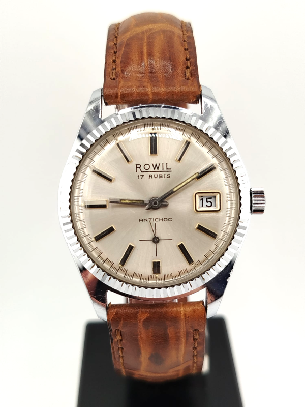 Rowil Date 17 rubis acciaio anni 70' automatico