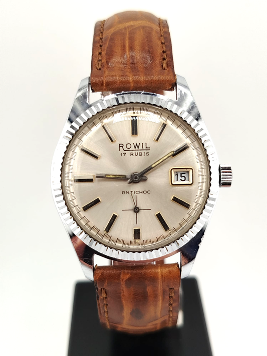 Rowil Date 17 rubis acciaio anni 70' automatico