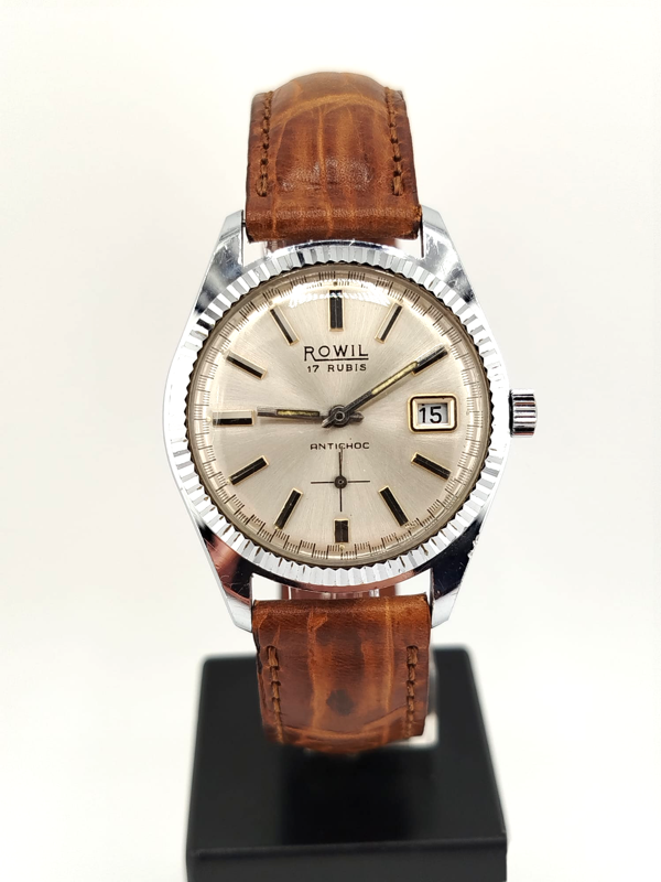 Rowil Date 17 rubis acciaio anni 70' automatico