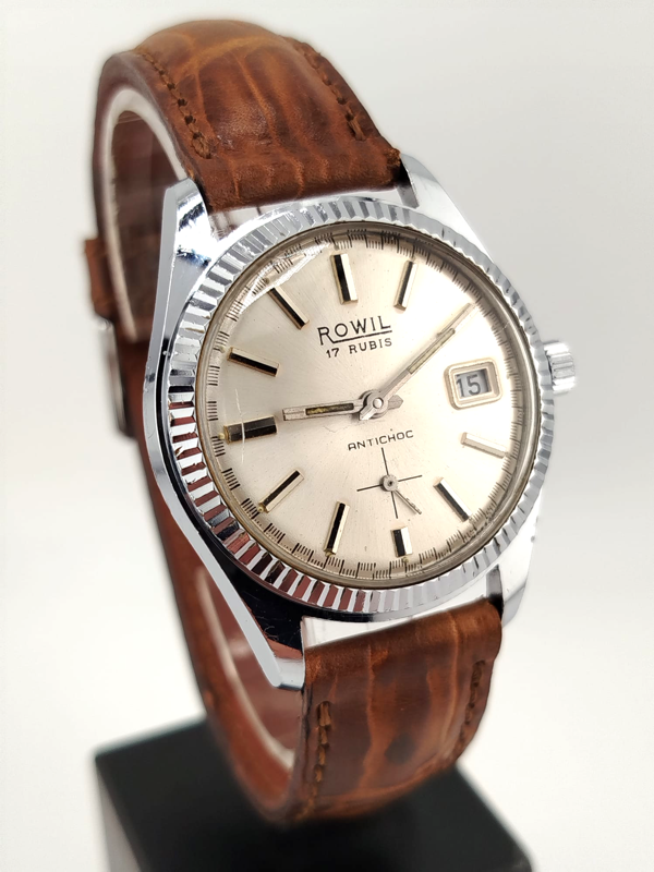 Rowil Date 17 rubis acciaio anni 70' automatico