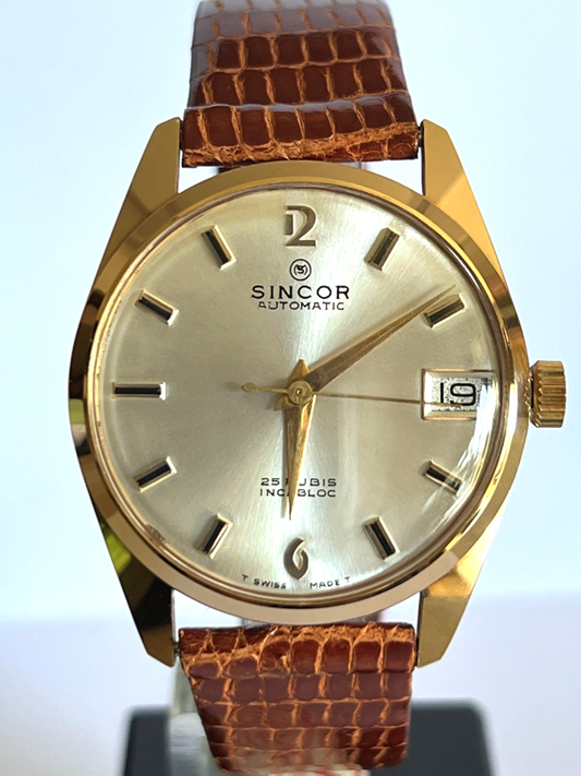 Sincor Vintage movimento a carica manuale Swiss Nuovo NOS