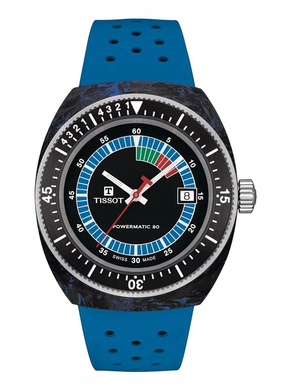 Tissot Sideral S Powermatic 80 — Cassa Carbonio 41mm, 300m, Swiss Made NUOVO