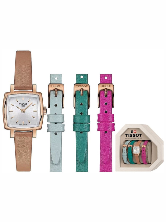 Tissot Lovely Nuovo Set regalo: orologio da donna con 3 cinturini extra NUOVO GARANZIA