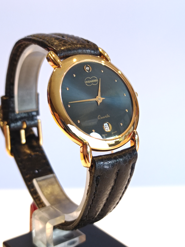 Orologio Vintage UNOAERRE Gold Classic Dress anni '80 man watch NOS Nuovo NEW