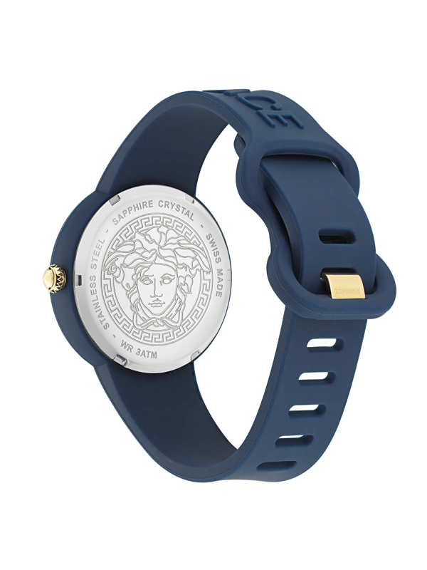 Versace Medusa Pop Watch + Blu Silicon Purse – Set Nuovo, Full Box