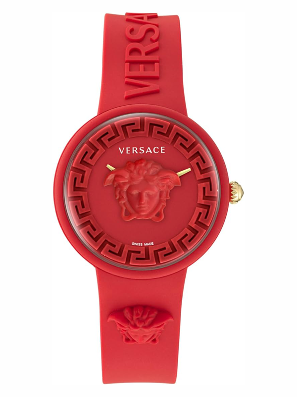 Versace Medusa Pop Watch + Rosso Silicon Purse – Set Nuovo, Full Box