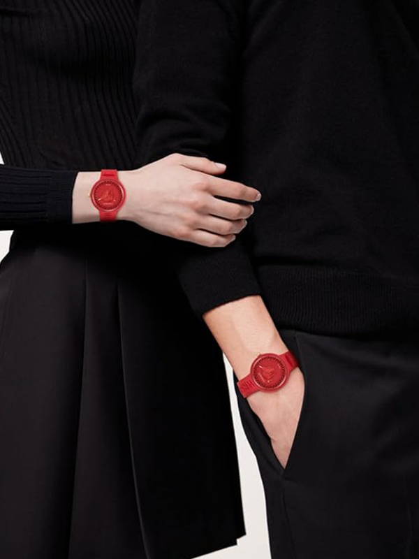 Versace Medusa Pop Watch + Rosso Silicon Purse – Set Nuovo, Full Box