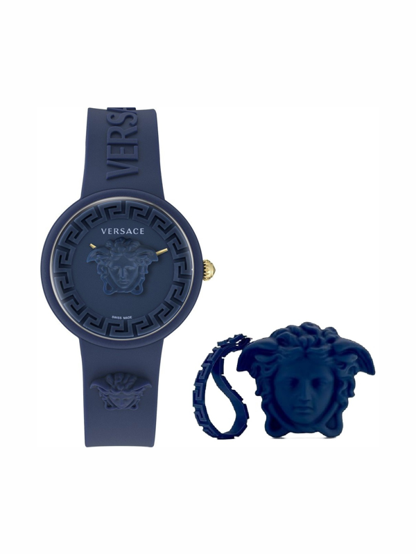 Versace Medusa Pop Watch + Blu Silicon Purse – Set Nuovo, Full Box