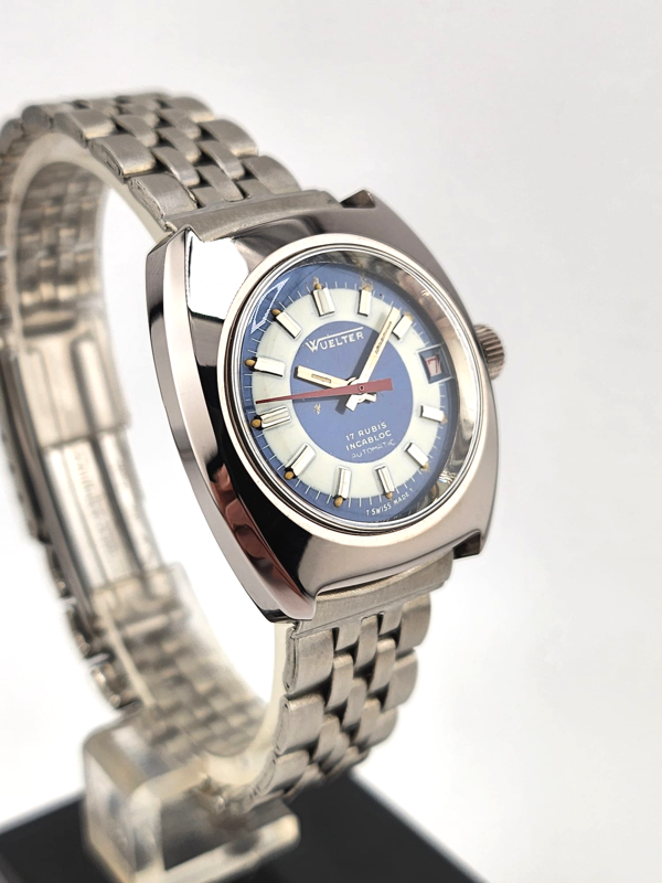 Wuelter Orologio donna automatico 1970 acciaio NUOVO NOS
