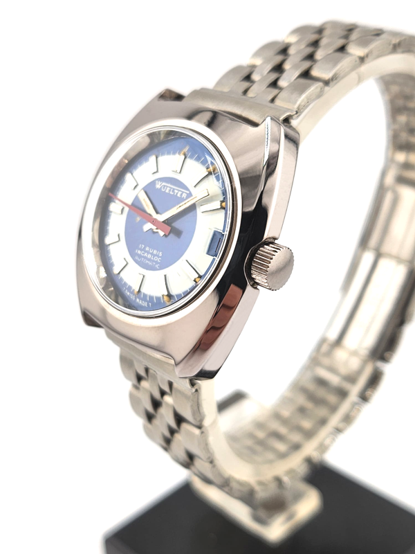 Wuelter Orologio donna automatico 1970 acciaio NUOVO NOS